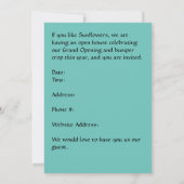 Zonnebloem Boerderij Grote Openingsuitnodiging Kaart (Achterkant)