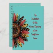 Zonnebloem Boerderij Grote Openingsuitnodiging Kaart (Voorkant / Achterkant)