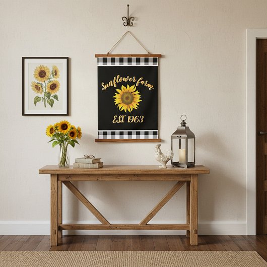 Zonnebloem boerderij hangend wandkleed