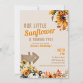Zonnebloem Boerderij Meisje's Birthday Kaart (Voorkant)