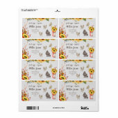 Zonnebloem Boerderij Rustiek Script Ei Karton Labe Etiket (Full Sheet)