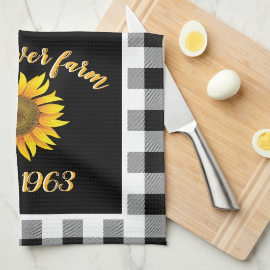 Zonnebloem boerderij theedoek (Quarter Fold)