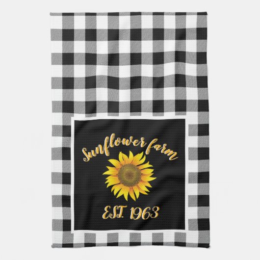 Zonnebloem boerderij theedoek (Verticaal)