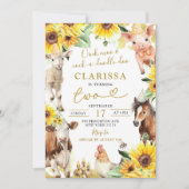 Zonnebloem Boerderij Zomerverjaardag Kaart (Voorkant)