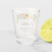 Zonnebloem Boho Bloemen Bachelorette Party Shot Glas (Achterkant)