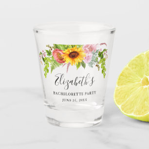 Zonnebloem Boho Bloemen Bachelorette Party Shot Glas