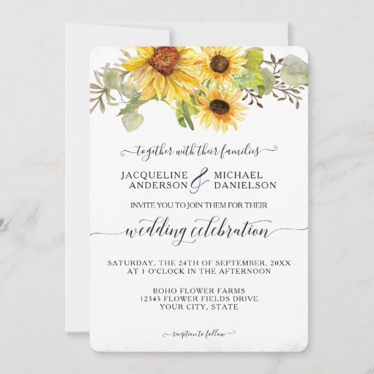 Zonnebloem Boho Chic Eucalyptus Leaf Weddenschap Kaart (Voorkant)