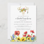 Zonnebloem BOHO Herten Schedel Antlers Bruids Lunc Kaart (Voorkant)