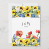 Zonnebloem BOHO Herten Schedel Antlers Bruids Lunc Kaart (Achterkant)