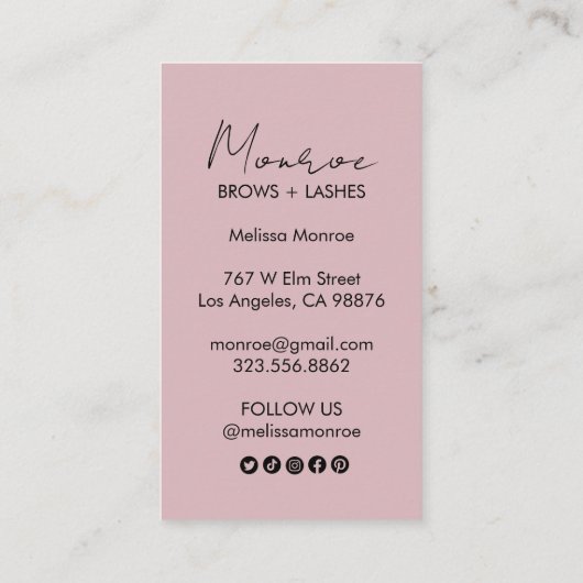 Zonnebloem Boho Line Art Elegant Chic Social Icon Visitekaartje (Achterkant)