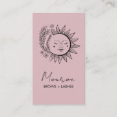 Zonnebloem Boho Line Art Elegant Chic Social Icon Visitekaartje (Voorkant)