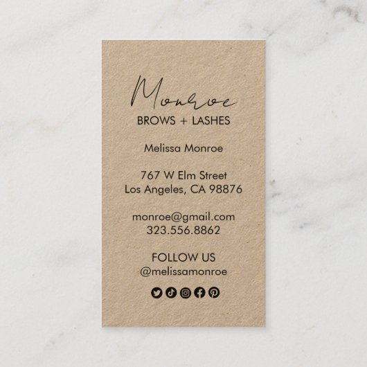 Zonnebloem Boho Line Art Elegante KRAFT sociale ic Visitekaartje (Achterkant)