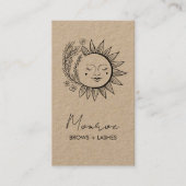 Zonnebloem Boho Line Art Elegante KRAFT sociale ic Visitekaartje (Voorkant)