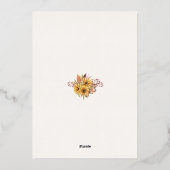 Zonnebloem Boho Pampas Dried Flowers Weddenschap G Folie Uitnodiging (Achterkant)