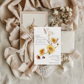 Zonnebloem Boho rustiek Elegant Vrijgezellenfeest Kaart