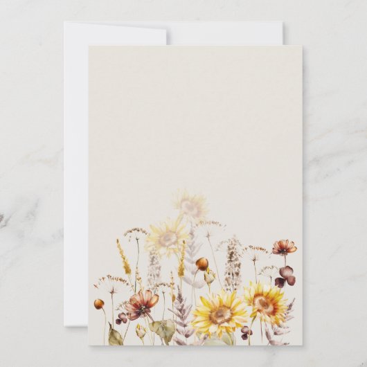 Zonnebloem Boho rustiek Elegant Vrijgezellenfeest Kaart (Achterkant)