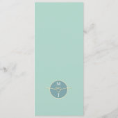 Zonnebloem Boho Stof Blauw Huwelijksmenu Menu (Achterkant)