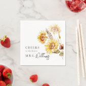 Zonnebloem Boho Wilde Bloem Moderne Bruidsfeest Servet (Insitu)