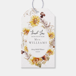 Zonnebloem Boho Wilde Bloem Moderne Bruidsuitnodig Cadeaulabel