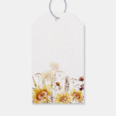 Zonnebloem Boho Wilde Bloem Moderne Bruidsuitnodig Cadeaulabel (Achterkant)