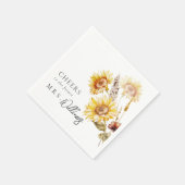 Zonnebloem Boho Wilde Bloem Moderne Bruiloftsdouch Servet (Hoek)