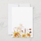 Zonnebloem Boho Wildflower Modern Vrijgezellenfees Bedankkaart (Achterkant)