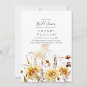 Zonnebloem Boho Wildflower Modern Vrijgezellenfees Kaart (Voorkant)