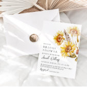 Zonnebloem Boho Wildflower Modern Vrijgezellenfees Kaart