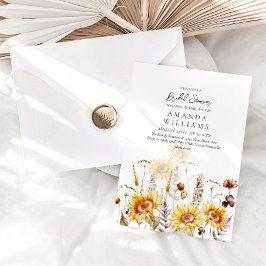 Zonnebloem Boho Wildflower Modern Vrijgezellenfees Kaart