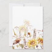 Zonnebloem Boho Wildflower Modern Vrijgezellenfees Kaart (Achterkant)