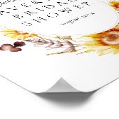 Zonnebloem Boho Wildflower Modern Vrijgezellenfees Poster (Hoek)