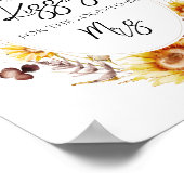 Zonnebloem Boho Wildflower Modern Vrijgezellenfees Poster (Hoek)