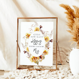 Zonnebloem Boho Wildflower Modern Vrijgezellenfees Poster