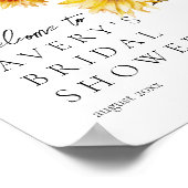 Zonnebloem Boho Wildflower Modern Vrijgezellenfees Poster (Hoek)