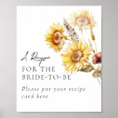 Zonnebloem Boho Wildflower Modern Vrijgezellenfees Poster (Voorkant)