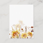 Zonnebloem Boho Wildflower Vrijgezellenfeest Guess Informatiekaartje (Achterkant)