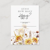 Zonnebloem Boho Wildflower Vrijgezellenfeest Guess Informatiekaartje (Voorkant)