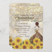 Zonnebloem bokeh String lichten glitter jurk Kaart (Voorkant / Achterkant)