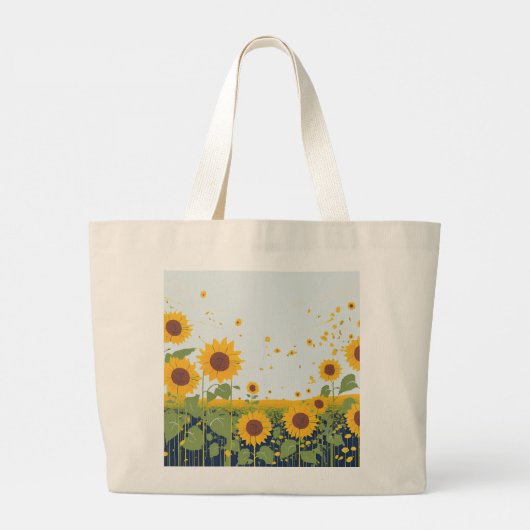 Zonnebloem Boodschappentas Grote Tote Bag (Achterkant)