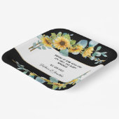 Zonnebloem Bord gepersonaliseerd papier (zwart) (Gebogen)