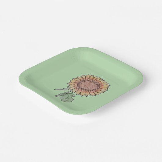 Zonnebloem Bord Groen (Gebogen)