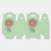 Zonnebloem Bord Groene Favoriet Box Bedankdoosjes (Ongevouwen)