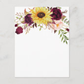 Zonnebloem bordeaux gouden blush pioen Roos bruilo Informatiekaartje (Achterkant)