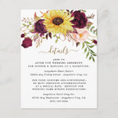 Zonnebloem bordeaux gouden blush pioen Roos bruilo Informatiekaartje (Voorkant)