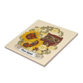 Zonnebloem Border Owl Tegel Tegeltje (Zijkant)