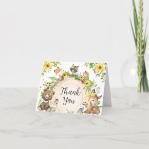 zonnebloem-boshout-Baby shower Bedankkaart