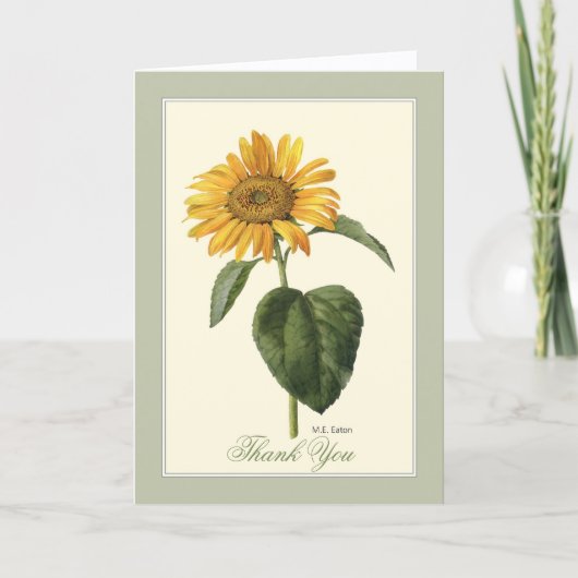 Zonnebloem Botanisch Bedankkaart (Voorkant)