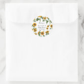 Zonnebloem Botanisch Bladgroen Baby shower Favor Ronde Sticker (Tas)