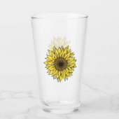 Zonnebloem, botanisch, cadeau voor vrouwen glas (Achterkant)