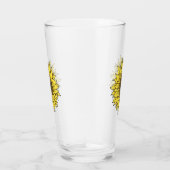 Zonnebloem, botanisch, cadeau voor vrouwen glas (Rechts)
